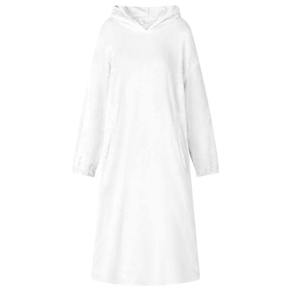 vidaXL Odeja s kapuco Bela l Flanel