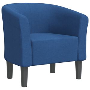vidaXL Fotelj rjavo za noge modro blago