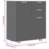 vidaXL Komoda visok sijaj siva 71x35x80 cm iverna plo&scaron;ča