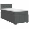 vidaXL Postelja boxspring z vzmetnico Temno siva 90 x 190 cm Blago