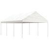 vidaXL Paviljon s streho bel 6,69x4,08x3,22 m polietilen