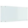 vidaXL Kuhinjski panel 2 pcs Bela 110 x 60 cm kaljeno steklo