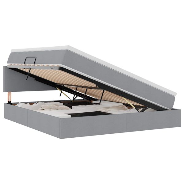 vidaXL Postelja z dodatnim prostorom za shranjevanje in LED osvetlitvijo