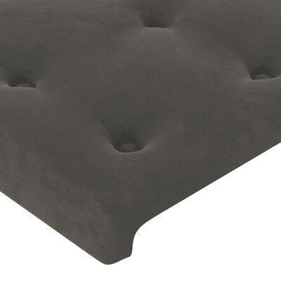 vidaXL Posteljni okvir z vzglavjem temno siv 100x200 cm žamet