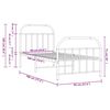 vidaXL Kovinski posteljni okvir z vzglavjem in vznožjem črn 90x190 cm