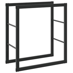 vidaXL Stojalo za drva črno 55x30x61 cm jeklo