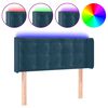 vidaXL LED posteljno vzglavje temno modro 83x16x78/88 cm žamet