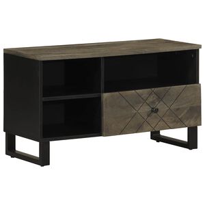 vidaXL TV omarica črna 80x33x46 cm trden mangov les