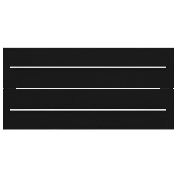 vidaXL Omarica za umivalnik črna 100x38,5x48 cm inženirski les