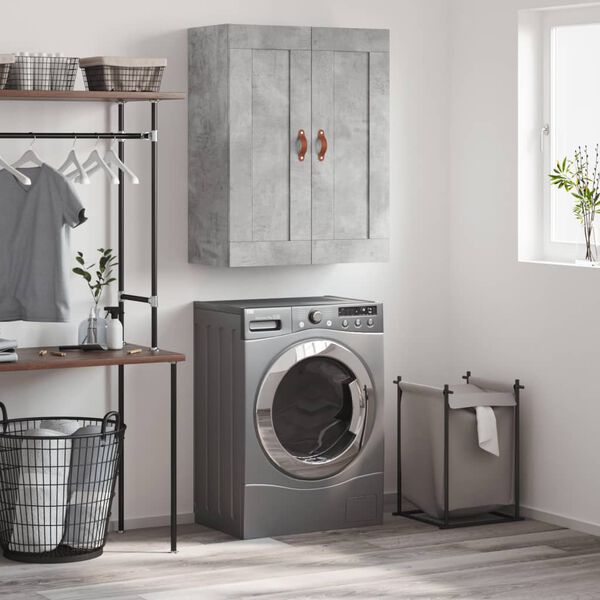 vidaXL Stenska omarica betonsko siva 69,5x34x90 cm inženirski les