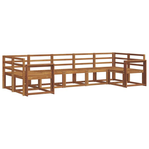 vidaXL Zunanja garnitura za sedenje 7 pcs Naravna Masiven les akacije