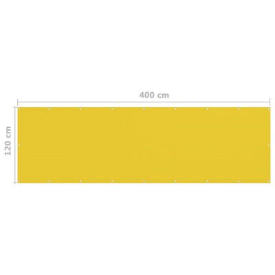 vidaXL Balkonsko platno rumeno 120x400 cm HDPE