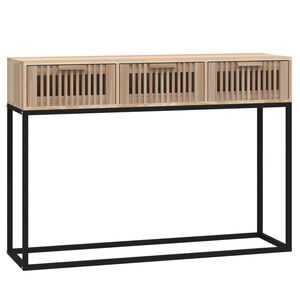 vidaXL Konzolna mizica 105x30x75 cm inženirski les in železo