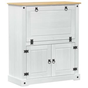 vidaXL Omara za vino Bela 97 x 45 x 114 cm Masivno borovo les