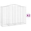 vidaXL Obokane gabion ko&scaron;are 2 kosi 200x50x140/160 cm pocinkano železo