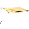 vidaXL Avtomatska tenda LED + senzor 350x250 cm rumeno/bela