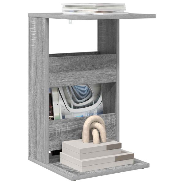 vidaXL Stranska miza Siva Sonoma 40 x 35 x 60,5 cm Konstruiran les