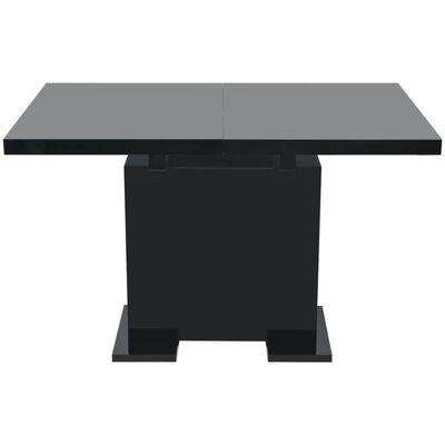 vidaXL Raztegljiva jedilna miza visok sijaj črna