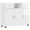 vidaXL Lesena omara s predalom Visok sijaj bela 88,5 x 30,5 x 73 cm