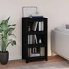 vidaXL Knjižna omara črna 50x35x97 cm trdna borovina