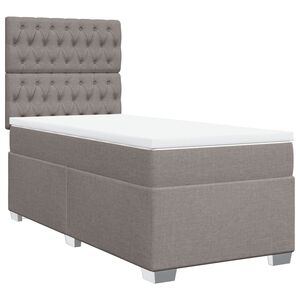 vidaXL Box spring postelja z vzmetnico taupe 80x200 cm blago