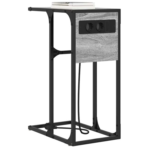 vidaXL Nočna omarica Siva Sonoma 41,5 x 26 x 60,5 cm Konstruiran les