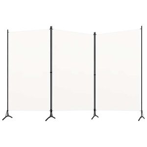 vidaXL Paravan 3-delni bel 260x180 cm tkanina