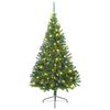 vidaXL Umjetna preddekorirana božićna jelka Zelena 210 cm PVC
