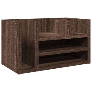 vidaXL Organizator za pisalno mizo rjavi hrast 44,5x24x25 cm inž. les