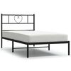 vidaXL Kovinski posteljni okvir z vzglavjem črn 75x190 cm