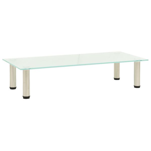 vidaXL TV stojalo mlečno 80x35x17 cm kaljeno steklo