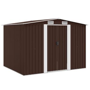 vidaXL Vrtna skladi&scaron;čna lopa rjava 257x205x178 cm jeklena