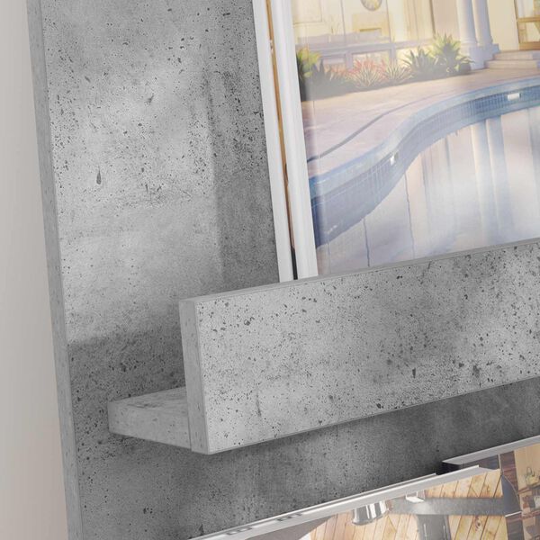 vidaXL Regal za revije Betonsko siva 43 x 11 x 102 cm Konstruiran les