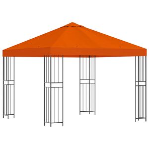 vidaXL Paviljon 3 x 3 m Oranžna Poliester in jeklo 190 gsm