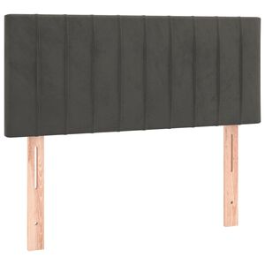 vidaXL Posteljno vzglavje temno sivo 100x5x78/88 cm žamet