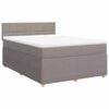 vidaXL Box spring postelja z vzmetnico taupe 140x190 cm blago