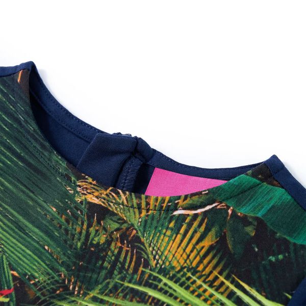 Otroška obleka z dolgimi rokavi mornarsko modra 104