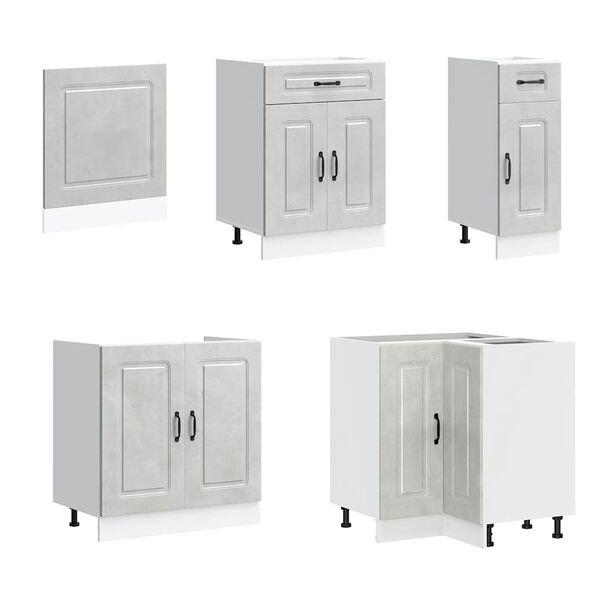 vidaXL 11 kosov kuhinjska omarica Kalmar betonsko siv inženirski les