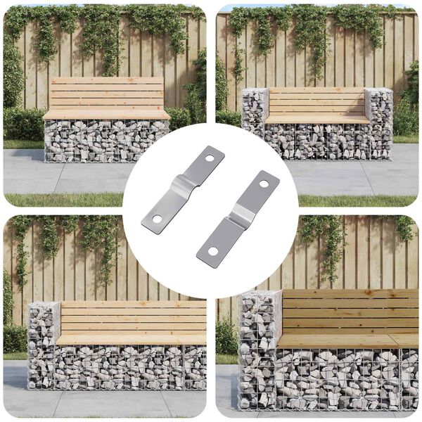 vidaXL Udarno plo&scaron;čo 2 pcs srebrna 50 x 10 x 1,2 mm elezo