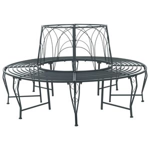 vidaXL Banka Dreves 8 -sedežni &Oslash; 160 x 89 cm steel Srebrno siva
