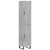 vidaXL Visoka omara betonsko siva 34,5x34x180 cm inženirski les