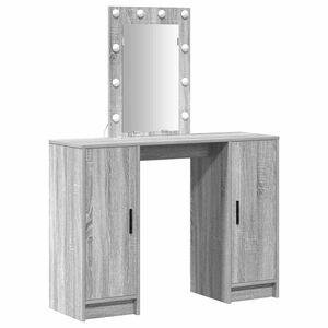 vidaXL Toaletna mizica Siva 102 x 33 x 135 cm Inženirski les