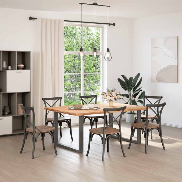 vidaXL Noge za jedilno mizo v obliki črke U, 2 kosa, antracitne, 100 x (72-73) cm, jeklo