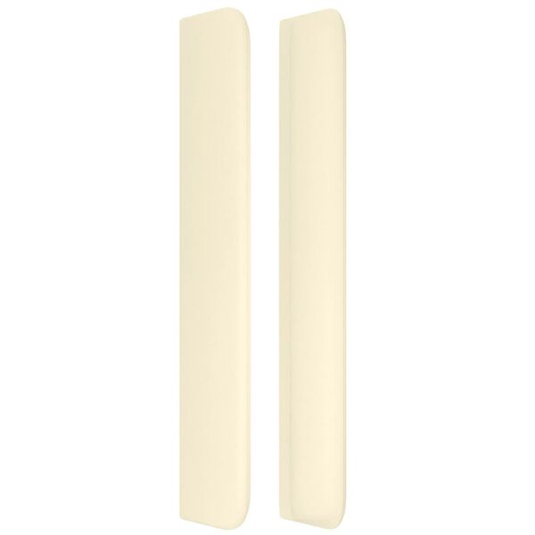 vidaXL Vzglavje z u&scaron;esi krem 183x16x118/128 cm umetno usnje