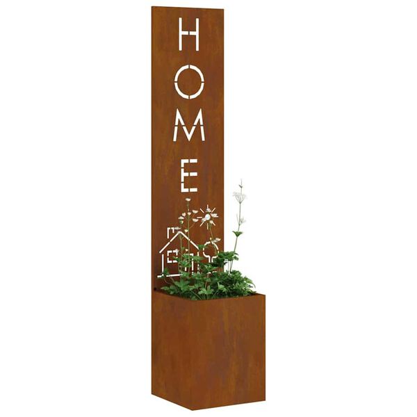 vidaXL Zaslon za zasebnost v vrtu Rjav 32 x 140 cm Odporno jeklo