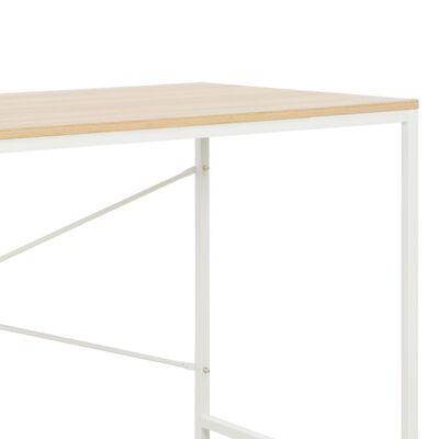 vidaXL Računalniška miza bela in hrast 120x60x70 cm
