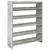 vidaXL Regal za čevlje betonsko siv 80x25x100 cm inženirski les