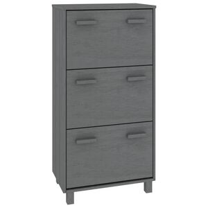 vidaXL Omara za čevlje HAMAR temno siva 59,5x35x117 cm trdna borovina