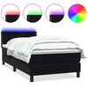 vidaXL Box spring postelja z vzmetnico LED črna 100x220 cm Velvet