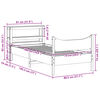 vidaXL Posteljni okvir z vzglavjem bel 75x190 cm trdna borovina
